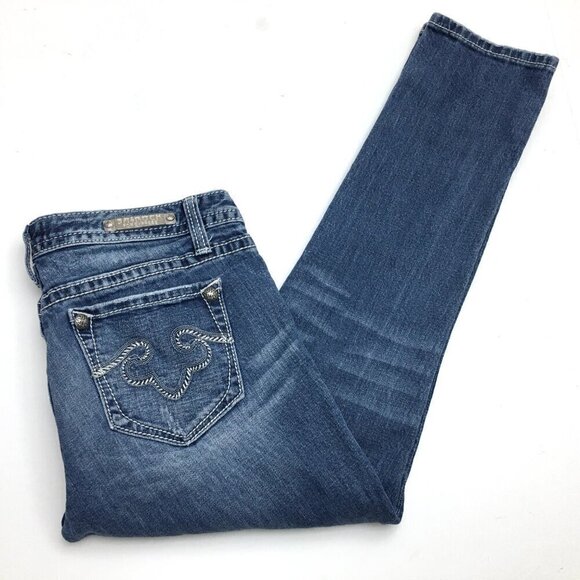 ReRock for Express Women's Jeans Straight Leg Capri Distressed size 4 length 26" - Picture 9 of 9